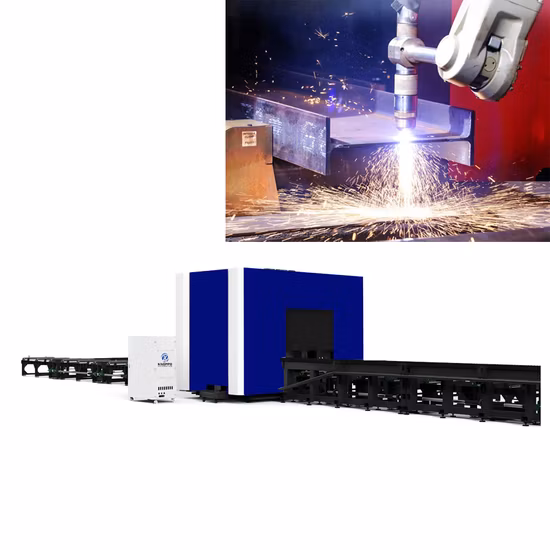 Machine de découpe plasma CNC à poutre en H, pour profil de Structure de fabrication métallique, tuyau rond/boîte de Tube carré/canaux/angle en acier